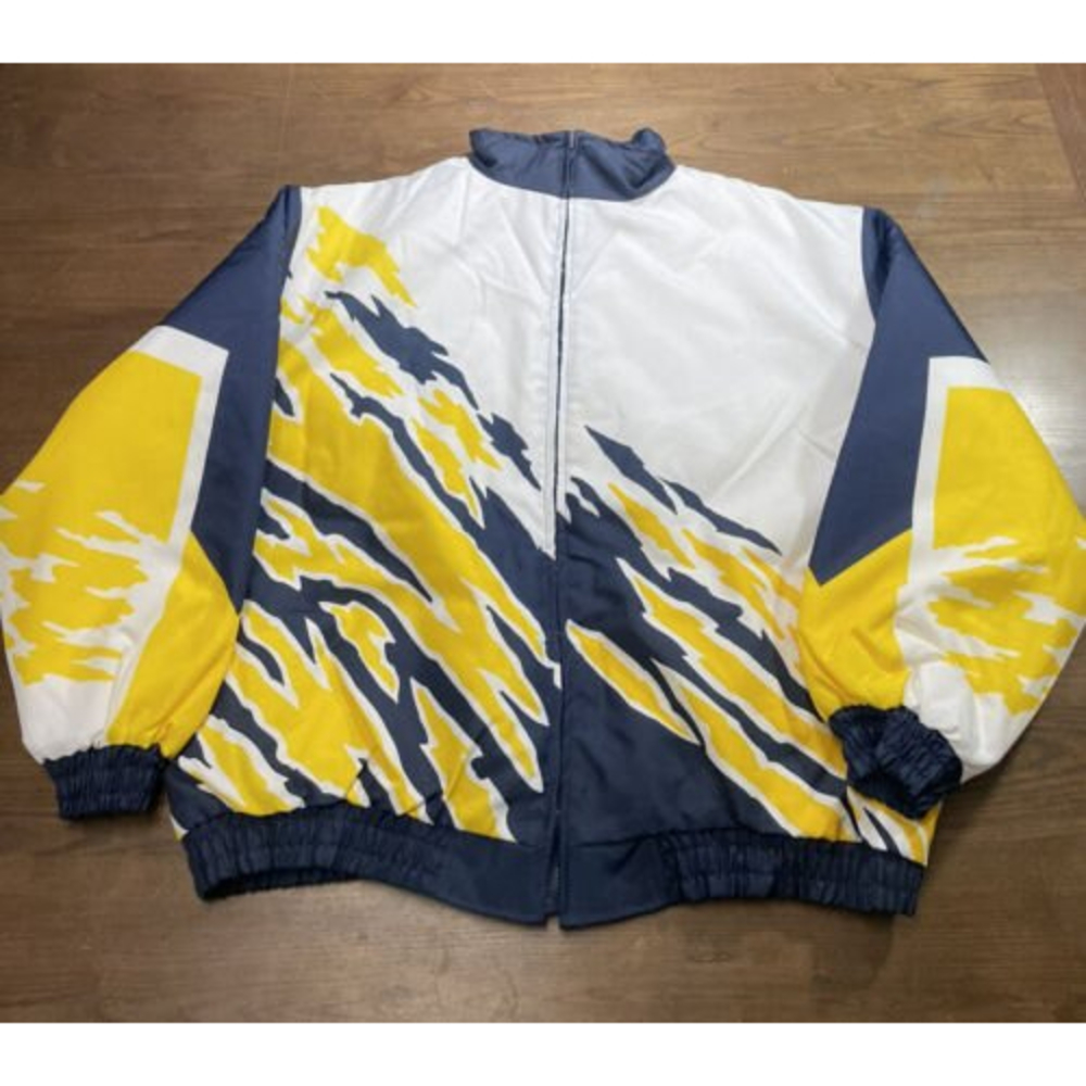 Vintage Hartwell Sports SharkTooth 90s USA Jacket   Blue White Yellow  Men XL